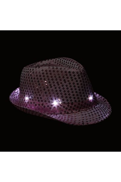 Relaxdays Set of 2 hats with sequins and LED, Relaxdays, pink