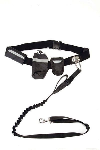 Beeztees Dog Walking and Jogging Leash and Waist Belt with Shock Absorber, Black, 100-130cm, 2 Gnzrz