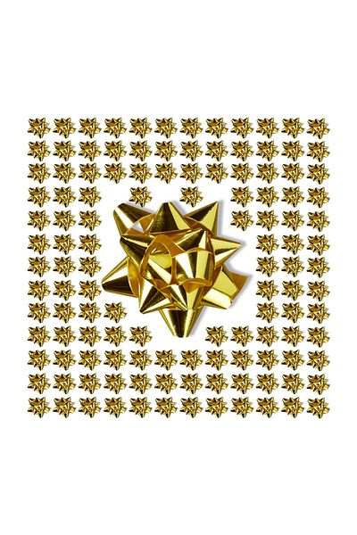 Relaxdays Set of 200 Gift Bows, Relaxdays, Gold, 2 x 5 cm