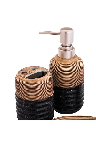 casa rosa 4 Piece Marble Patterned Decorative Bathroom Set