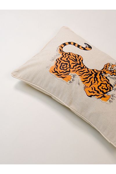 Galia Tasarım Tiger Safari Print Throw Pillow Cover