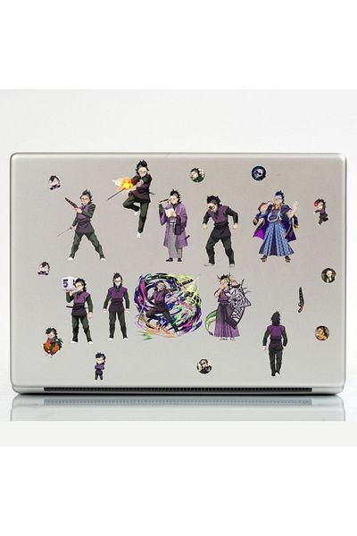 Ororabutik 45 Pieces Genya Demon Slayer Anime Sticker Set - Sticker Set Sketchbook