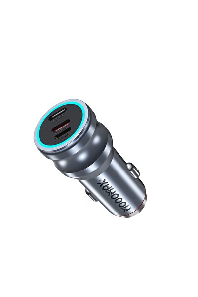 MOOGMAX Mx010 3 In 1 65w Car Charger Adapter, Silver