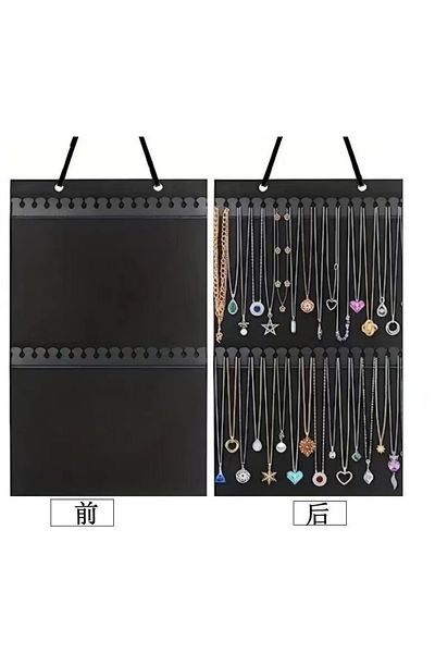 Choice 35x57cm Double B Black New Double Wall Mounted Jewelry Bag Jewelry Display Felt Earrings Storage Bag