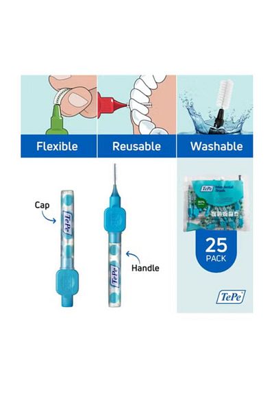 TePe Ultra Soft Interdental Brushes Blue 0.6 mm 25 Pieces