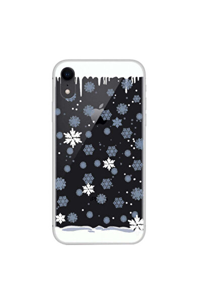 REDz Accessories Carcasă compatibilă cu iPhone XR model fulgi de zăpadă, sili...