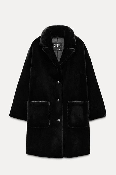 Butik Albucks Zr Zw Collection Faked Long Sheepskin Coat Abzra1075