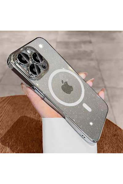 REDz Accessories Carcasă Glow Armor MagSafe, cu sclipici și margini colorate ...