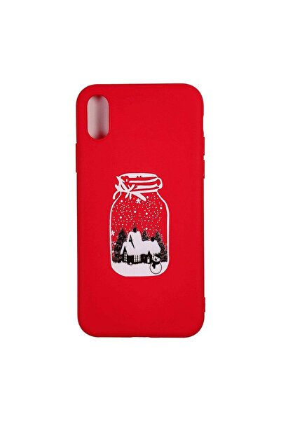 REDz Accessories Carcasă de Crăciun compatibilă cu iPhone XS modelul Christmas Sticlă, silicon, rezistentă la șocuri, multicoloră