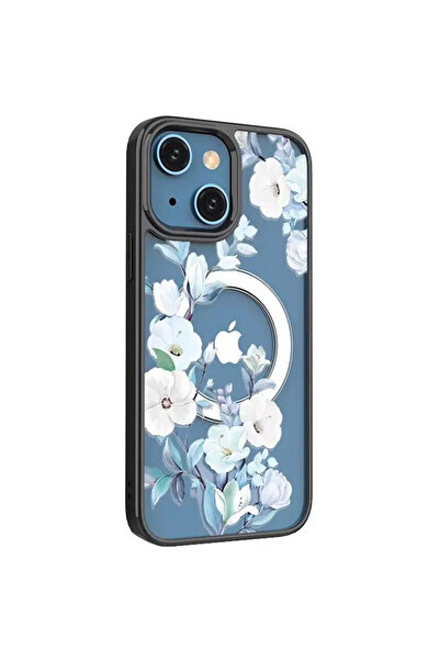 REDz Accessories Carcasă Petal Shield MagSafe, pentru iPhone 15, flori albe, ...