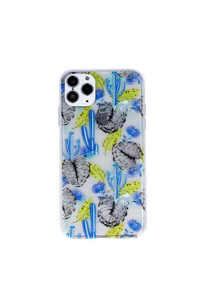 REDz Accessories Carcasă compatibilă cu iPhone 11 Pro model Blue Cactus, sili...