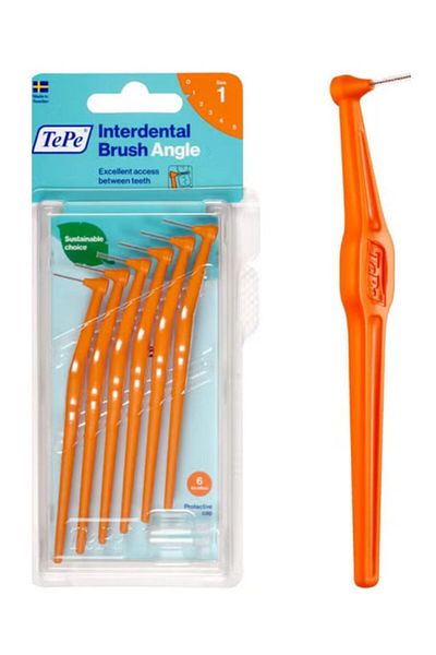TePe Orange Angled Interdental Brushes 0.45 mm 6 Pieces