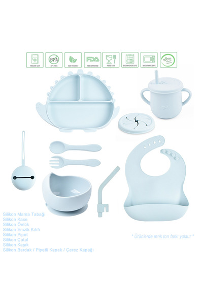 jojobebek Silikon Beslenme Seti, Mama Tabağı, Kase, Emzik Kılıfı, Çatal-Kaşık...