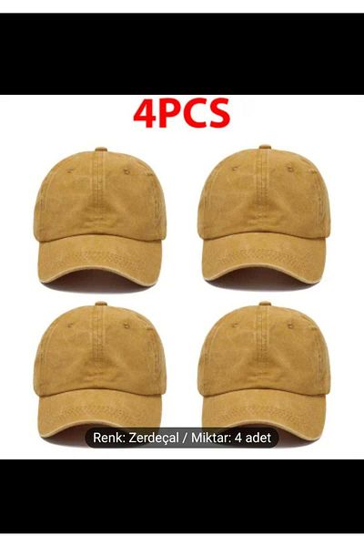 WOHOME Set de 4 pălării unisex cu aspect vintage - șapcă din bumbac lavabil