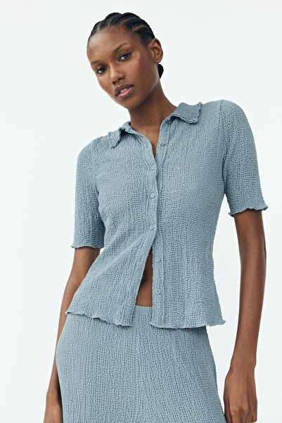 Butik Allbucks Zr Soft Textured Polo Top Bluz Abzra1108