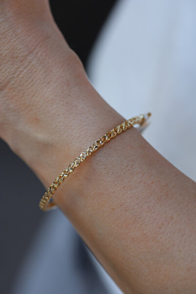 Yenigün Kuyumculuk 14 Ayar Altın Arpaş Sarı Kalemli Kelepçe