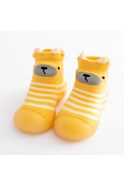 Superbaby Mocasini cu talpa antiderapanta - Yellow teddy