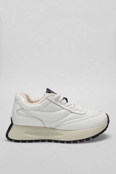 Lufian Genuine Leather Lace-Up Women's Casual Sneaker White Shoes
