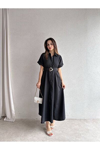 Mooi Butik SYBİL Μίντι Φόρεμα 4756 - Μαύρο