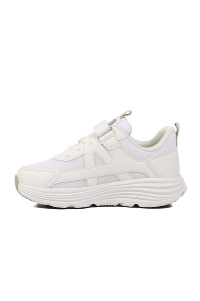 AYAKMOD White Gray Velcro Boys' Sports Shoes 1880 F