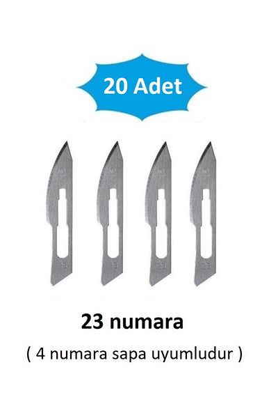 QBR Home Pack of 20Pcs 23 Number Wooden Sculpture Carving Art Replacement Blade. Pass-Through Type (Compatible with Number 4 Handle)