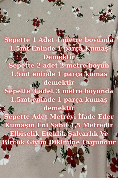 Evimmis Çiçek Desenli Pamuklu Viskon Kumaş Elbiselik Eteklik Şalvarlık En:150 Cm