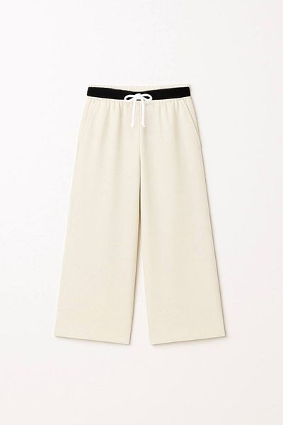 Monila Girl's Wide Leg Waist Detailed Woven Trousers