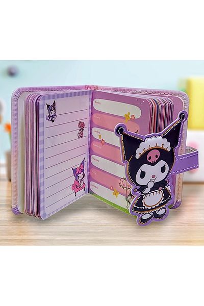 izmir yazici servis Kuromi Fancy Notepad Magnetic Cover Note Weekly Monthly Planner 3 in 1 10X11 Cm.66