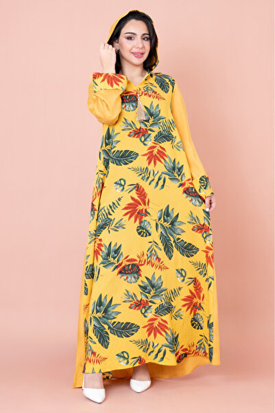 IKKXA جلابية مغربية بغطاء للرأس