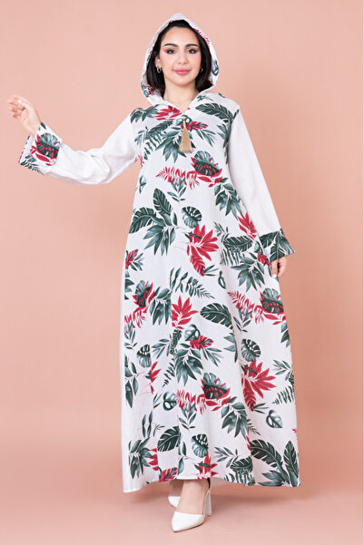 IKKXA جلابية مغربية بغطاء للرأس