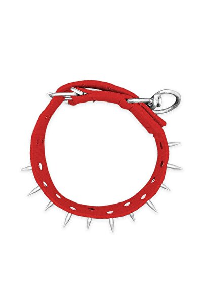 Genel Markalar Dokuma Çivili Köpek Boyun Tasması - 5*80 cm - Kırmızı