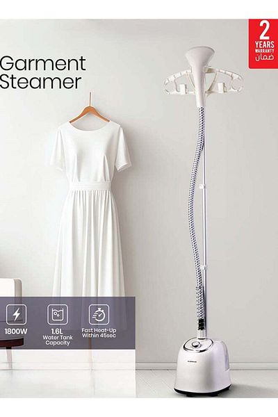 Olsenmark Garment Steamer, 1.6 Liter Water Tank Capacity, Suitable For All Kinds Of Fabric
