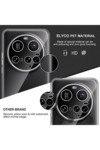 Fibaks Xiaomi Mi 15 Ultra Case with Camera Protection Transparent Ultra Thin Flexible Non-Discoloration Silicone Cover