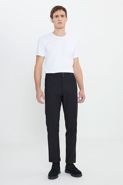 ALTINYILDIZ CLASSICS Men's Black 360 All-Way Stretch Slim Fit Slim Fit 5 Pocket Casual Pants