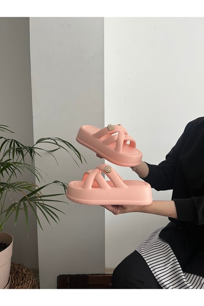 Behtah Kundura High Thick Soled Yeezy Slide Slippers Garden Beach Pool Sea Summer Daily Slippers