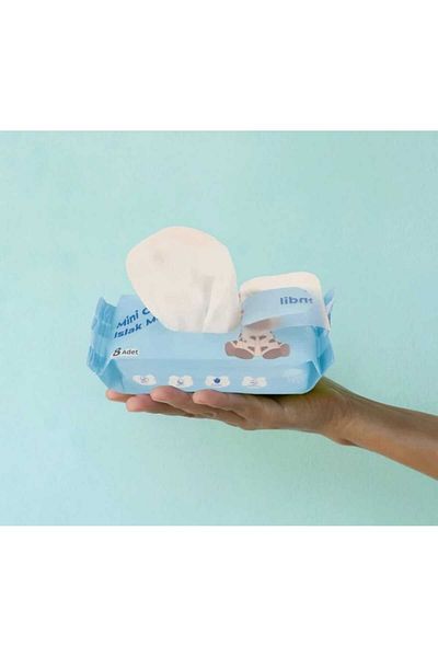 Elit Eli̇t81 Tiny Wet Pocket Wipes (Blue) 8X8 64 Pcs