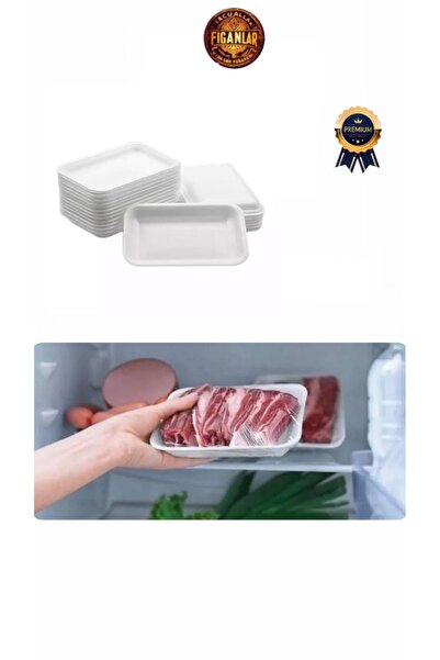 figanlar ambalaj 1000gr Kalın Beyaz Köpük Tabak/Kurban Eti Saklama/Meyve Saklama Tabağı 100lü