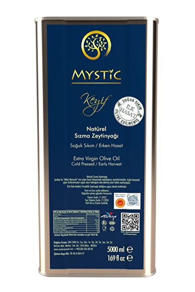 MYSTİC Naturel Erken Hasat, Soguk Sıkım, Filtresiz 5lt