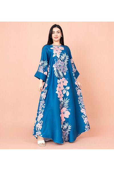 IKKXA Floral Printed Long Gown Fustan