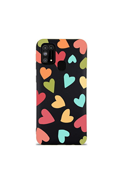 PrintiFy Samsung Galaxy M31 ile Uyumlu Tropikal Kalpler (0214b) Tasarımlı Siy...