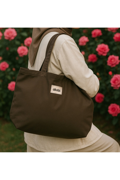 Akabi 100% Cotton Magnet Snap Keychain Gift Canvas Tote Bag 34 X 45 cm