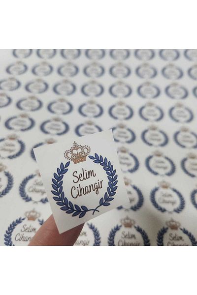 fırsatlar diyarı Evil Eye Bead Welcome Baby Mevlit Madlen Shiny Coated Square Cut Tag / 3.5 cm - 100 Pieces