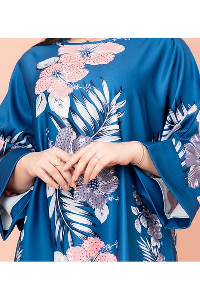 IKKXA Floral Printed Long Gown Fustan