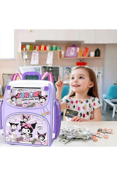 Çılgıntrend Kuromi Fingerprint Operated Encrypted Automatic Paper Money Atm Safe Piggy Bank
