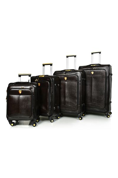 MORANO Murano Leather 4-Piece Luggage Set 32/28/24/20 Inch