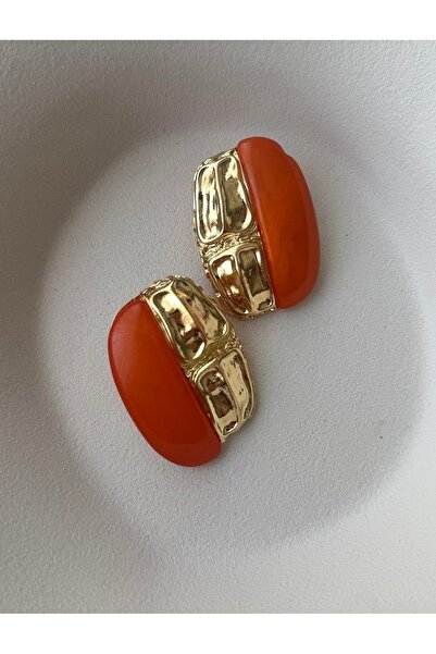 mos&more Turuncu Gold Marka Büyük Kadın Küpe