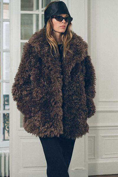 Butik Allbucks Zr Zw Collection Faux Fur Short Coat Abzra1121
