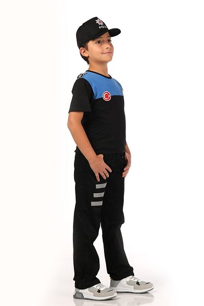 OULABİMİR Tricou albastru de vară pentru echipa de poliție cu delfini pentru copii