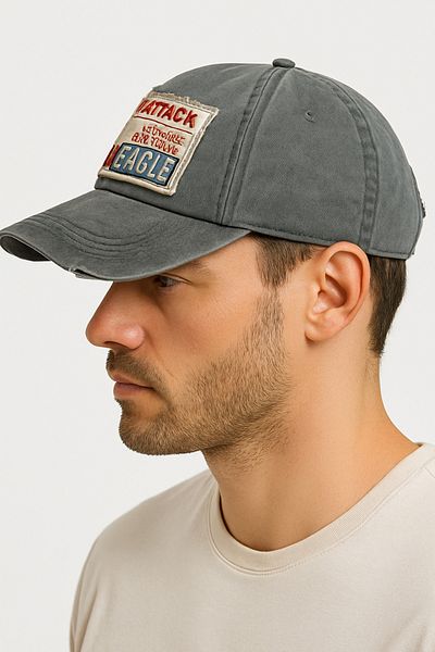 CosmoOutlet Fierce Attack Embroidered Black Distressed Adjustable Vintage Baseball Cap Unisex Hat
