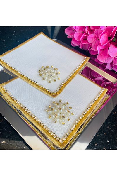 ELÇİÇEK HOME Presentation Napkin, Cocktail Napkin, Coffee Side Presentation Napkin Set of 2